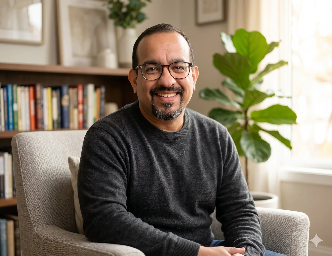 Flávio Gouvêa, terapeuta, durante o atendimento